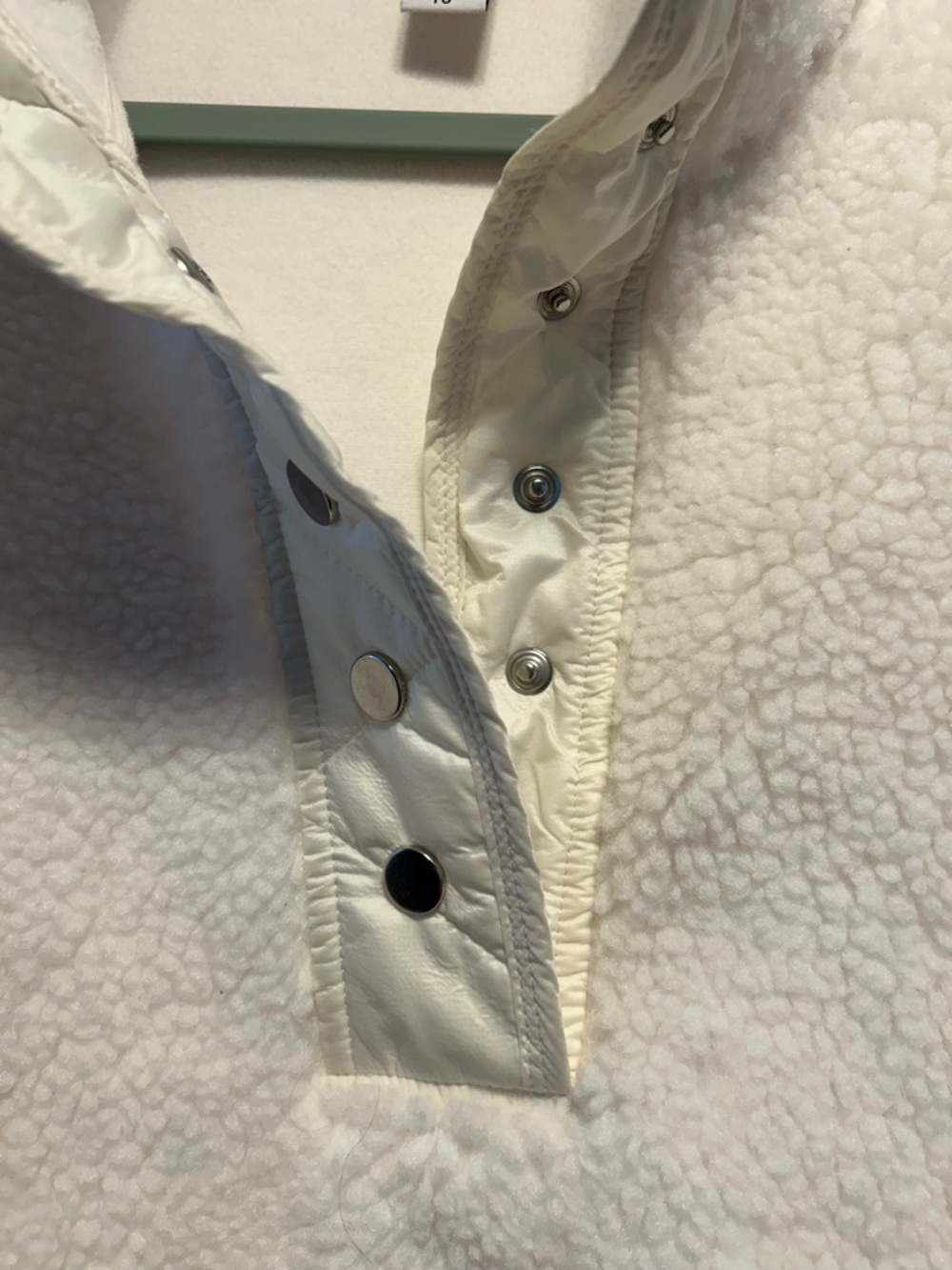 Athleta Cream Sherpa Snap-Front Pullover - Picture 3 of 7